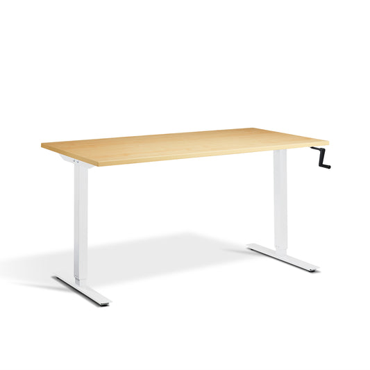 Bowman Manual Sitstand Desk - White & Oak - Desks - Standing - Manual | Tollo.co.uk  