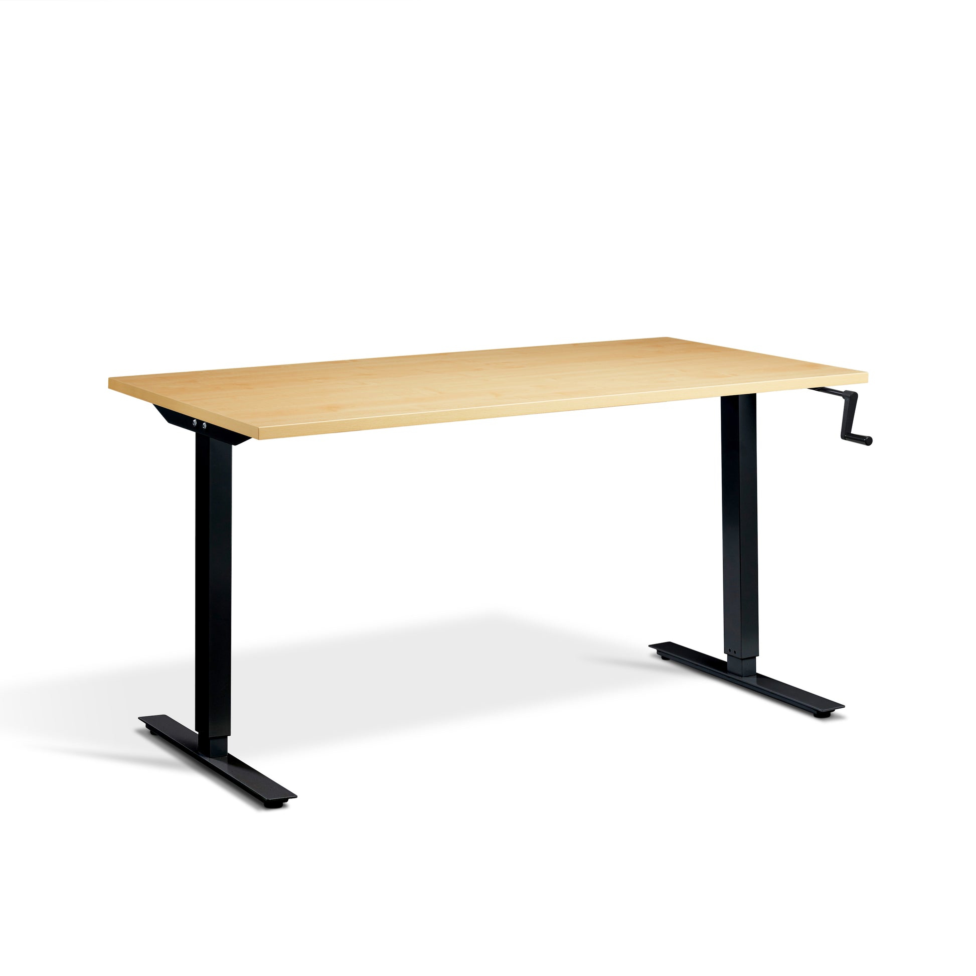 Bowman Manual Sitstand Desk - Oak & Black - Desks - Standing - Manual | Tollo.co.uk  
