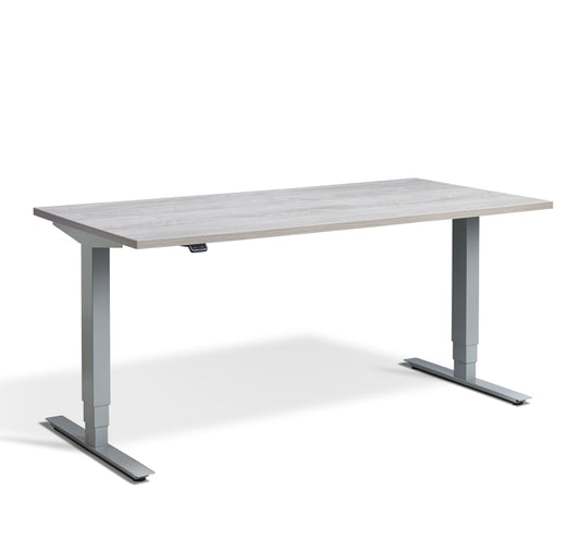 Aspen Electric Standing Desk - Silver & Cascina Pine - Desks - Standing - Electric | Tollo.co.uk  